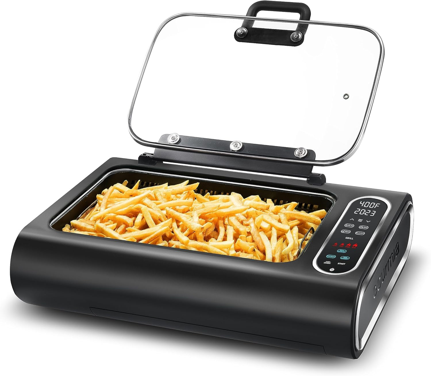 Gourmia Smokeless Indoor Grill & Air Fryer Raclette Grill with Smoke Extracting Technology for Indoor Grill Extra-Large Nonstick Cooking Electric Grill Indoor Korean BBQ Style 6 Quart Foodstation™ - Image 5