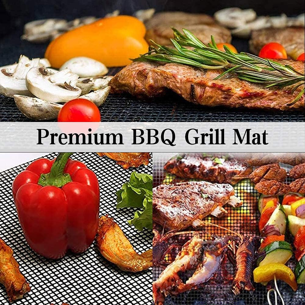 Aoocan Mesh Grill Mat Set of 4 Heavy Duty Non-Stick Mesh Grilling Mats & Barbecue Accessories - Reusable and Easy to Clean - Works on Gas. Charcoal or Electric Grill and More 15.4 X 12 Inch - Image 6