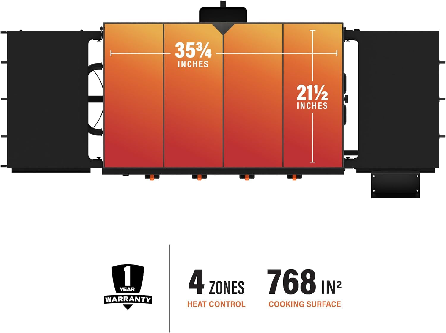 Blackstone 2310 Iron Forged 36 Omnivore Griddle with X-Braced Hood. Powder Coated Steel. Black - Image 5