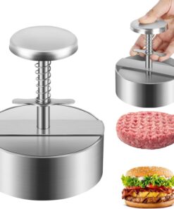Diveken Burger Press. Stainless Steel Hamburger Patty Maker. 5.5 Inch Adjustable Burger Patty Maker. Patty Making Mold for Meat. Vegetables. Beef. BBQ Barbecue Homemade Hamburger