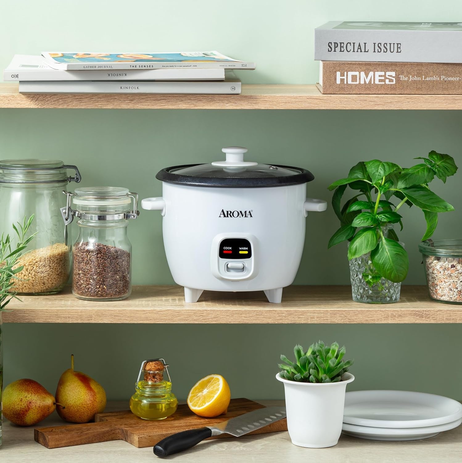 AROMA Rice Cooker. 3-Cup (Uncooked) / 6-Cup (Cooked). Small Rice Cooker. Oatmeal Cooker. Soup Maker. Auto Keep Warm. 1.5 Qt. White. ARC-393NG - Image 6
