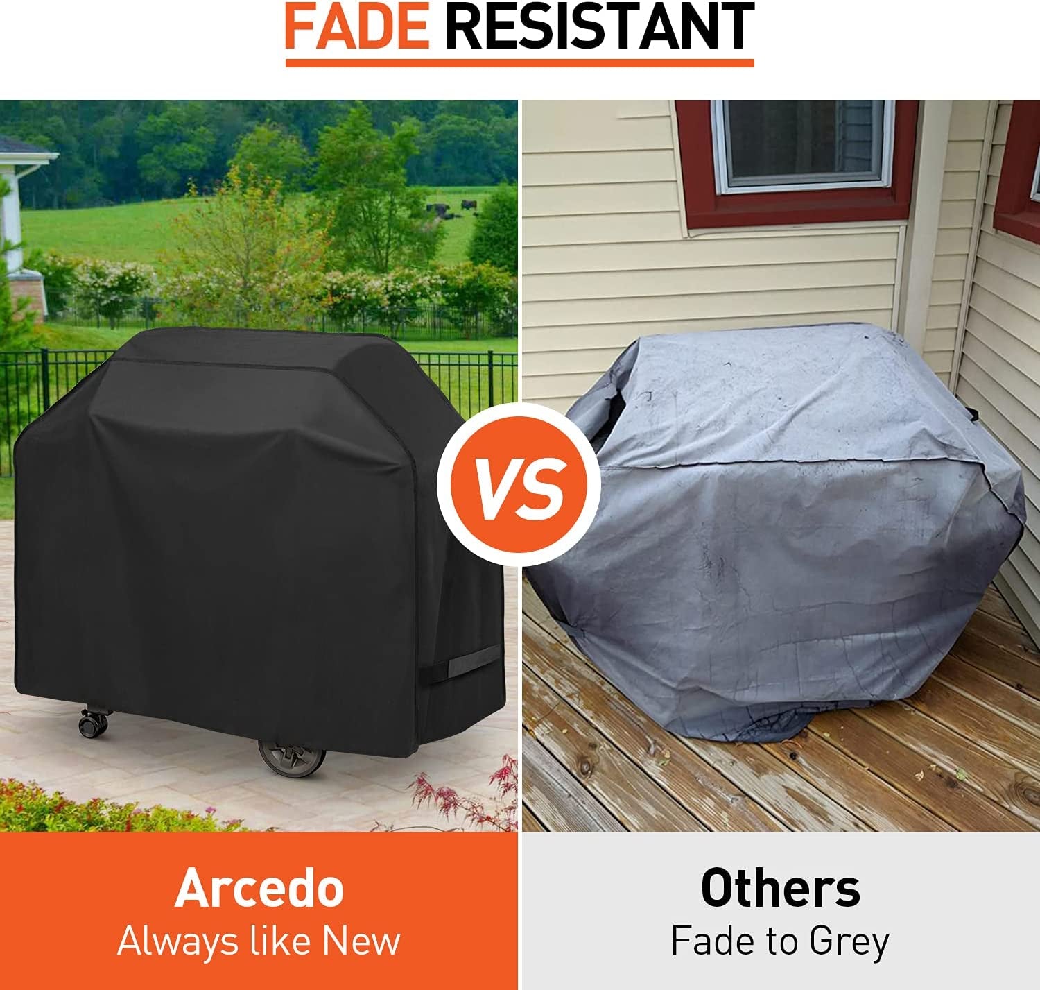 Arcedo BBQ Grill Cover 55 Inch. Waterproof Grill Cover for Outdoor Grill. Rip-Proof. Fade Resistant Barbecue Gas Grill Cover for Weber. Char Broil. Nexgrill Etc.. All Weather Resistant - Image 5
