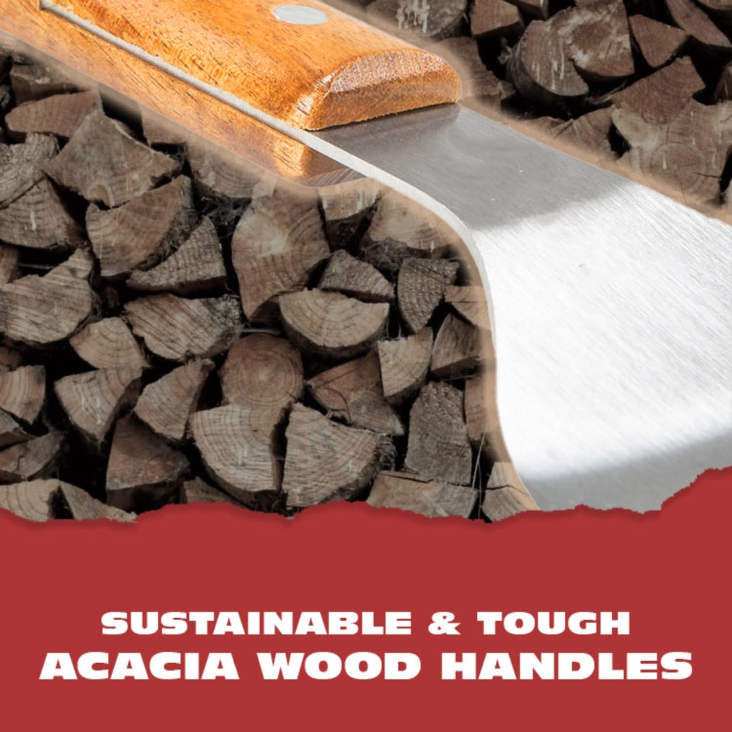 BBQ-AID Pro BBQ Metal Spatula - 17 Barbecue Spatula Stainless Steel with Serrated Knife Edge -Solid & Sturdy Turner Spatula- Acacia Wood Handle- Heavy Duty Built to Last Kitchen Spatula - Image 7