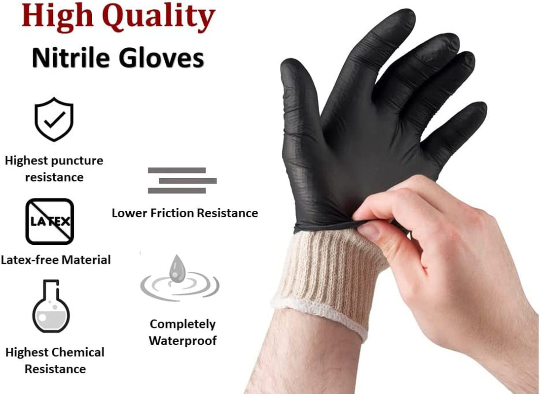 BBQ Gloves 4 Cotton Glove Liners and 100 Disposable Gloves Washable Cotton Liners Powder Latex Free Nitrile Gloves - Image 3