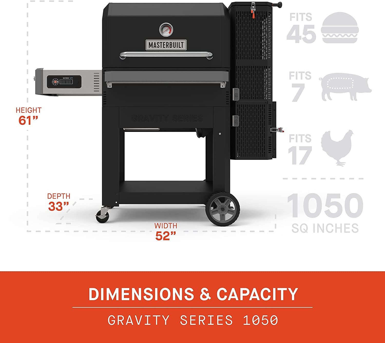 Gravity Series 1050 Digital Charcoal Grill Smoker Combo + Cover Bundle - Image 4