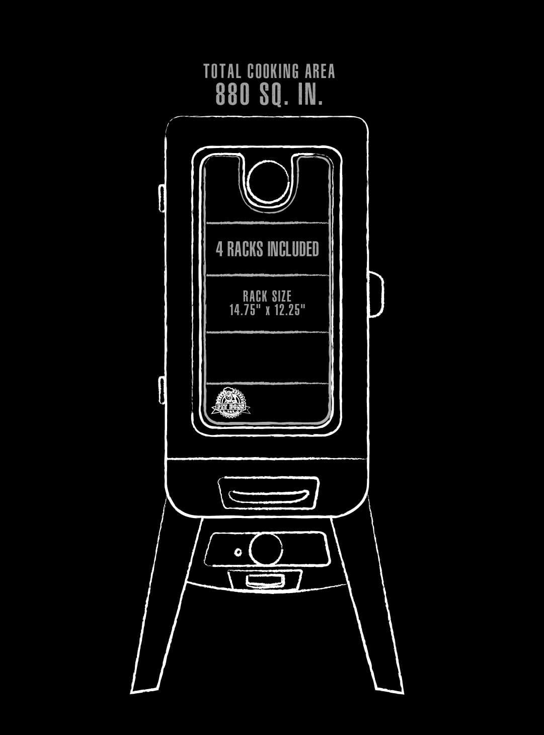 Pit Boss Grills PBV3G1 Vertical Smoker. Red Hammertone 684 Sq Inches (Pack of 1) - Image 7