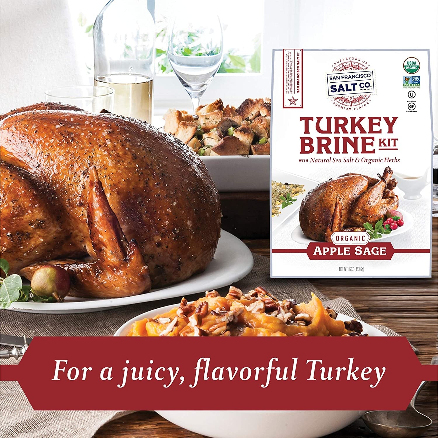 Organic Turkey Brine Kit - 16 Oz. Apple Sage with Brine Bag by San Francisco Salt Company - Image 4