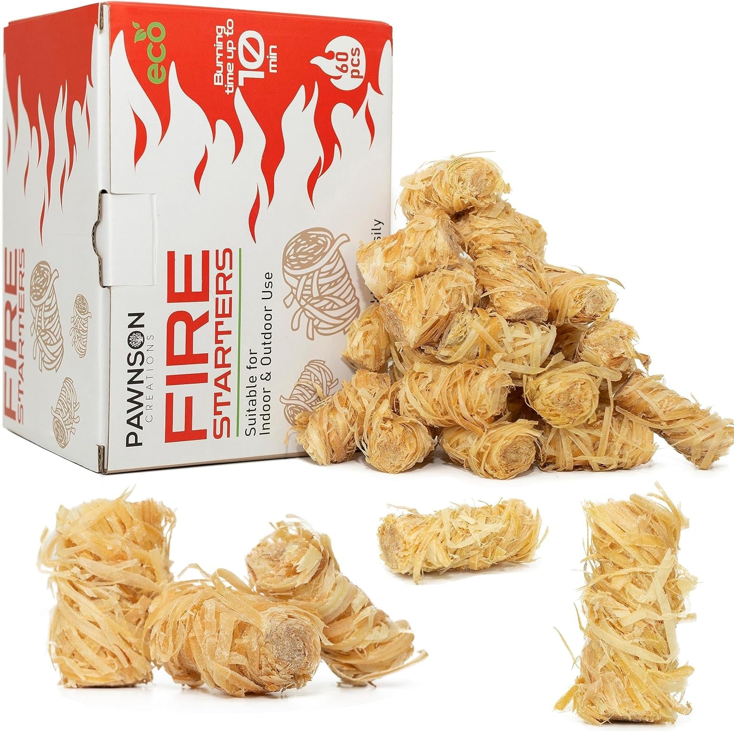 Fire Starters for Fireplace. Campfire. Wood Stove. Chimney. Pizza Oven. Fire Pit. Smoker. Grill. BBQ - All Weather Tumbleweeds Starter - Natural Odorless Indoor Outdoor Charcoal Firestarters 60 Pack - Image 7