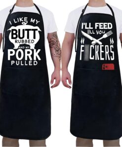 2 Pack-Funny Aprons for Men Birthday Gifts for Dad Mens Gifts Birthday Gifts for Men Kitchen Chef Grilling Cooking BBQ Apron