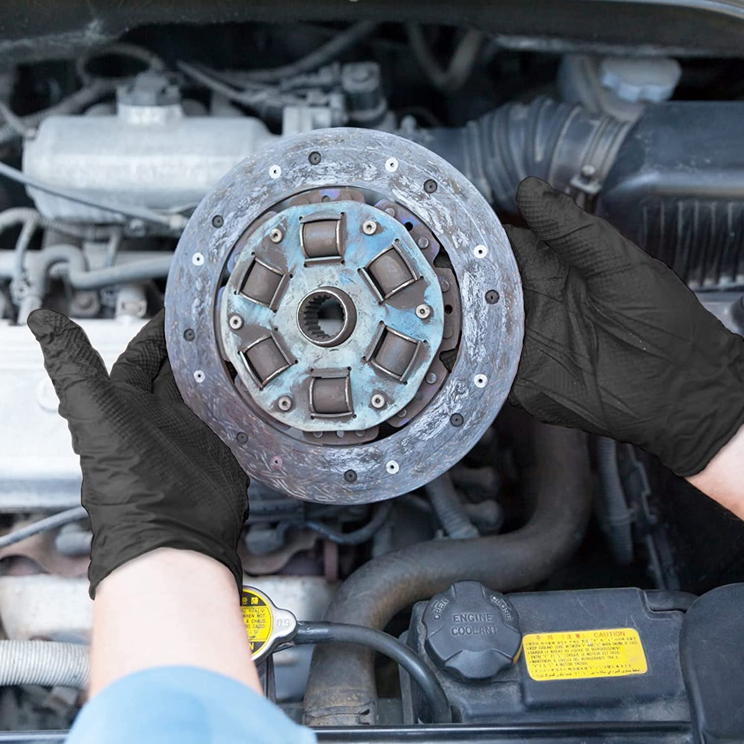 Black Raised Diamond Texture 8 Mil Nitrile Xlarge Glove Latex & Powder Free 100 Count Black Nitrile Disposable Glove - Image 7