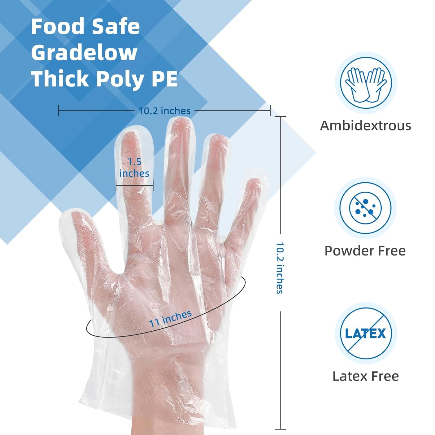 Food Prep Gloves Plastic Food Safe Gloves. Food Handling. One Size Fits Most Poly 500Ct Clear 500 Count (Pack of 1) - Image 4