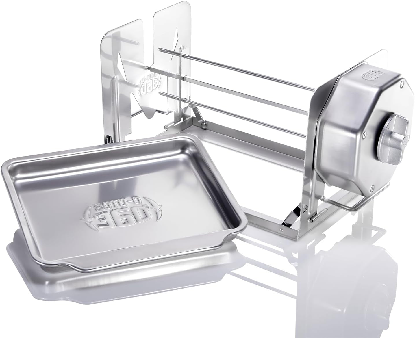 Cordless Universal Rotisserie Kit for Grills Ovens and Smokers - Non-Electric Wind-Up Spit Roaster. Gas or Charcoal BBQ - Indoor/Outdoor (Stainless Steel) - Image 9