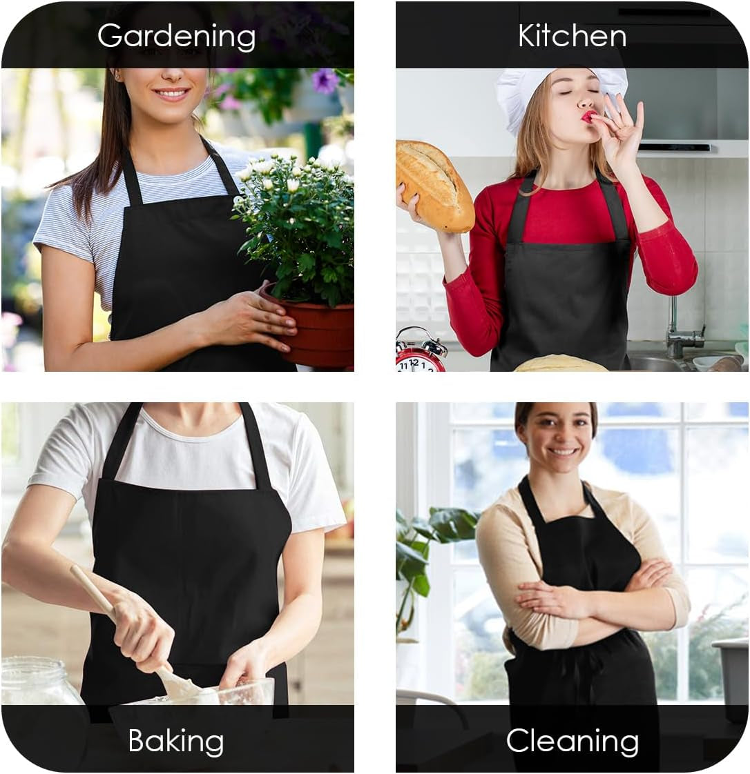 Aprons Unisex Bib Aprons - 100% Polyester Chef Apron with Extra Long Ties – Cooking Apron for Men Women - Image 6