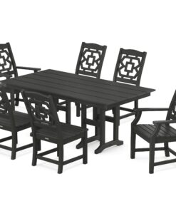 Chinoiserie 7-Piece Farmhouse Dining Set