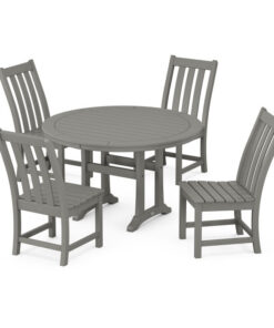 Polywood: Traditional Garden 5-Piece Round Farmhouse Dining Set