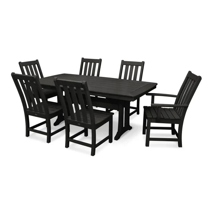 Polywood: Vineyard 7-Piece Dining Set with Trestle Legs - Image 11