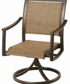 Hanamint Stratford Sling Dining Swivel Rocker with Augustine Pewter Sling