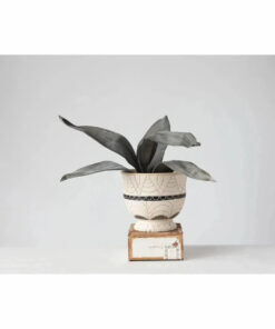 Hand Painted Terra Cotta Footed Planter