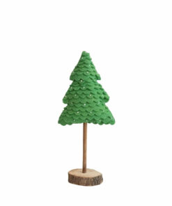 Handmade Green Wool Felt Tree with Beads