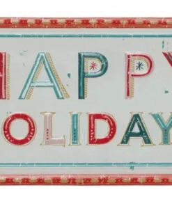 Happy Holidays Embossed Metal Wall Decor