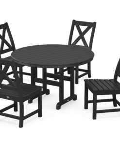 Polywood: Braxton Side Chair 5-Piece Round Dining Set