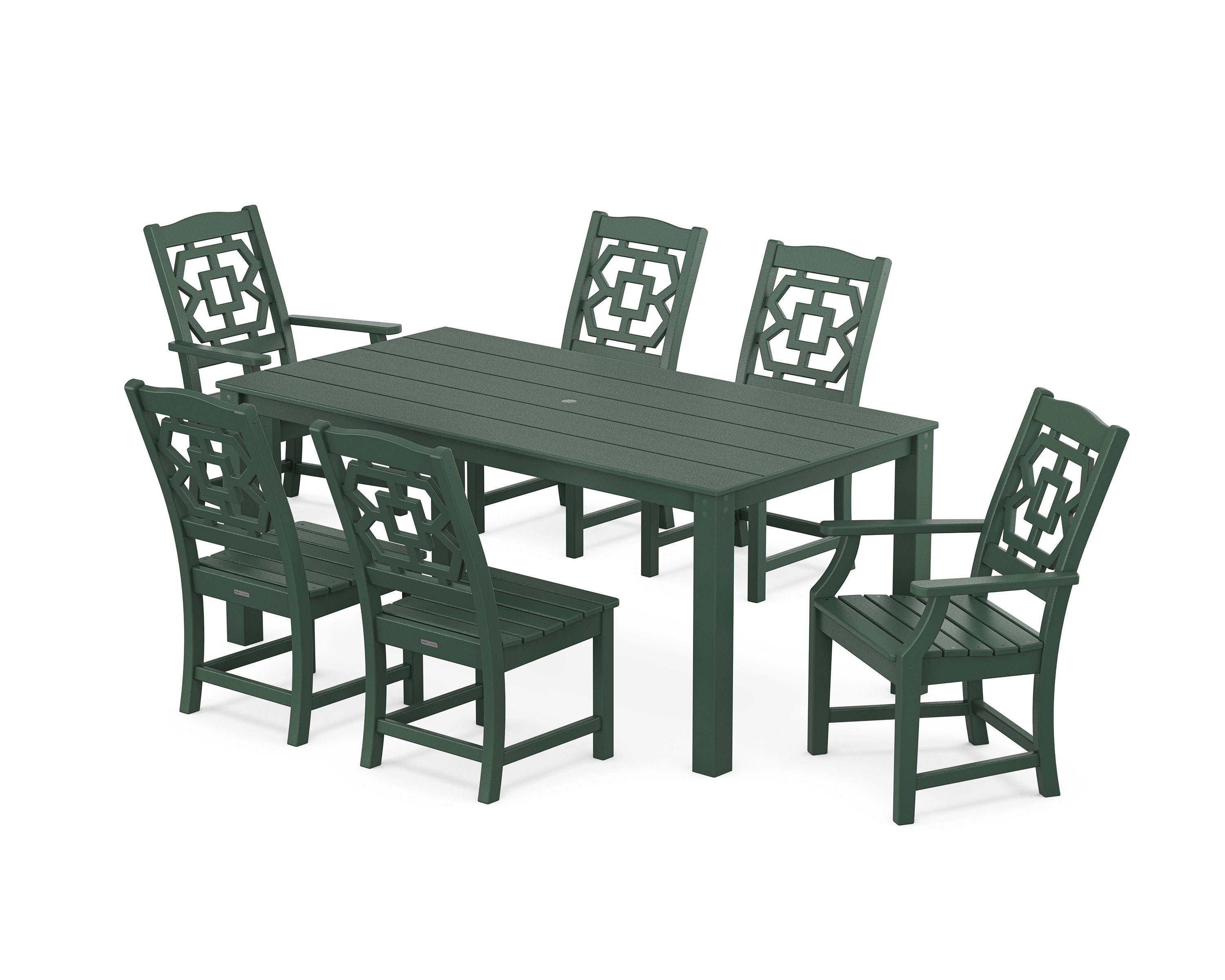 Polywood: Chinoiserie 7-Piece Parsons Dining Set - Image 9