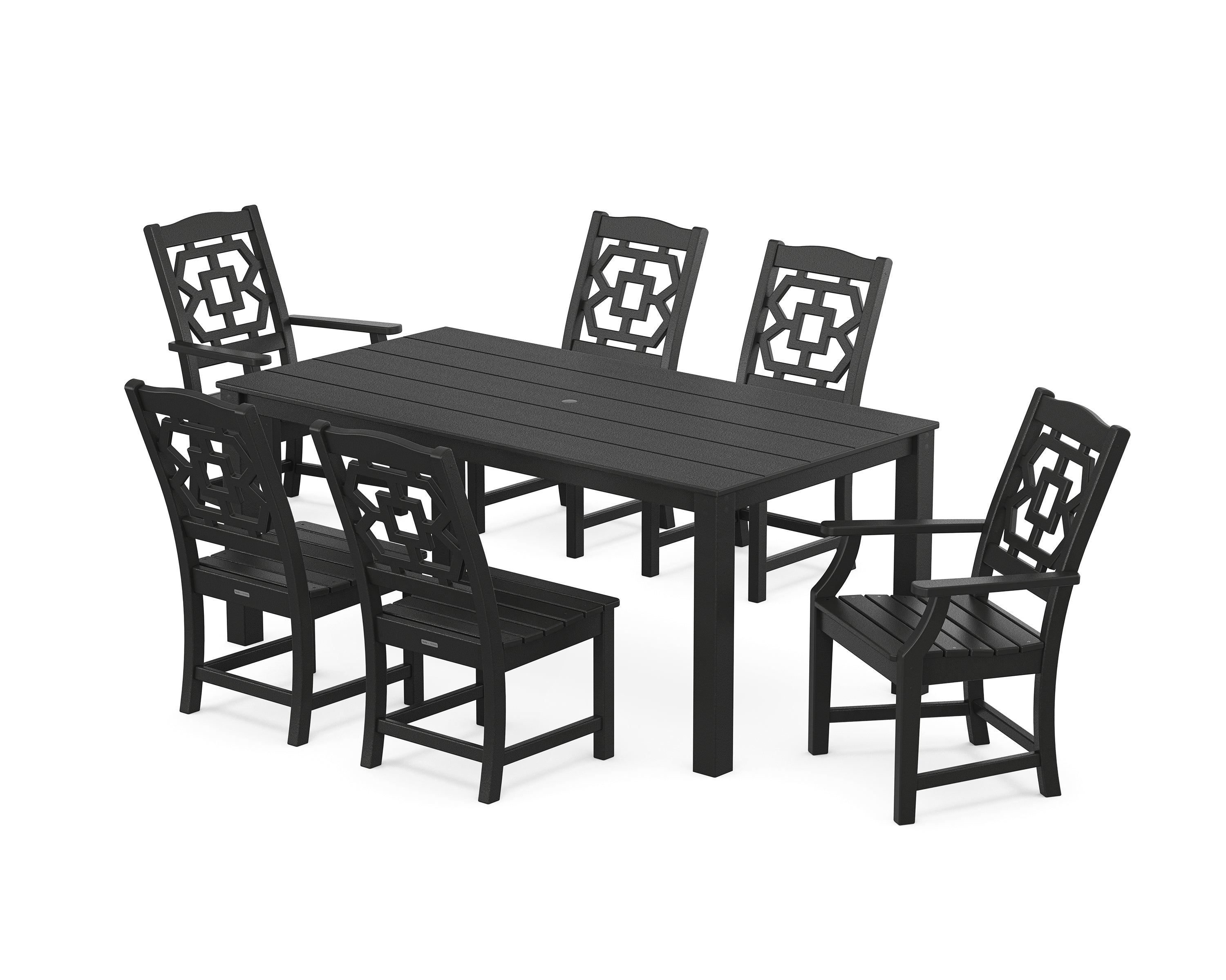 Polywood: Chinoiserie 7-Piece Parsons Dining Set - Image 8