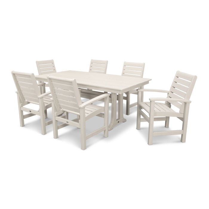 Polywood: Signature 7-Piece Farmhouse Dining Set with Trestle Legs - Image 13