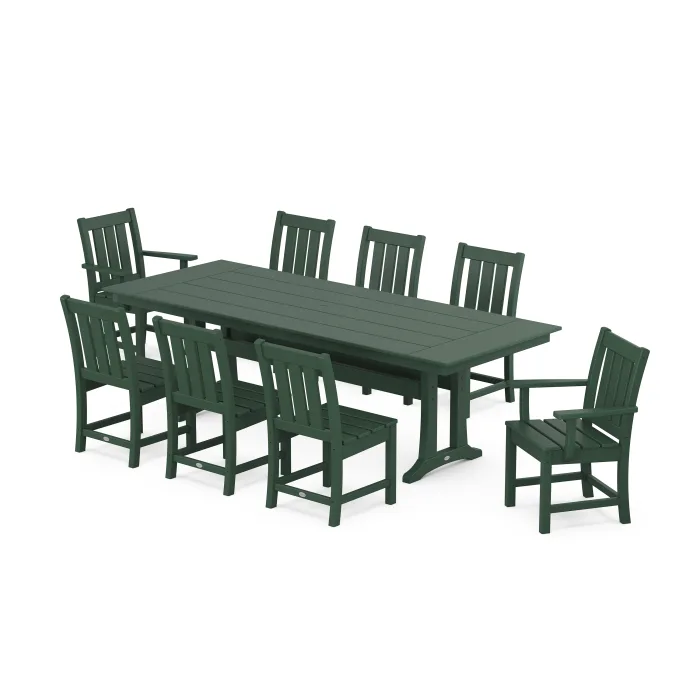 Polywood: Oxford 9-Piece Farmhouse Dining Set with Trestle Legs - Image 11