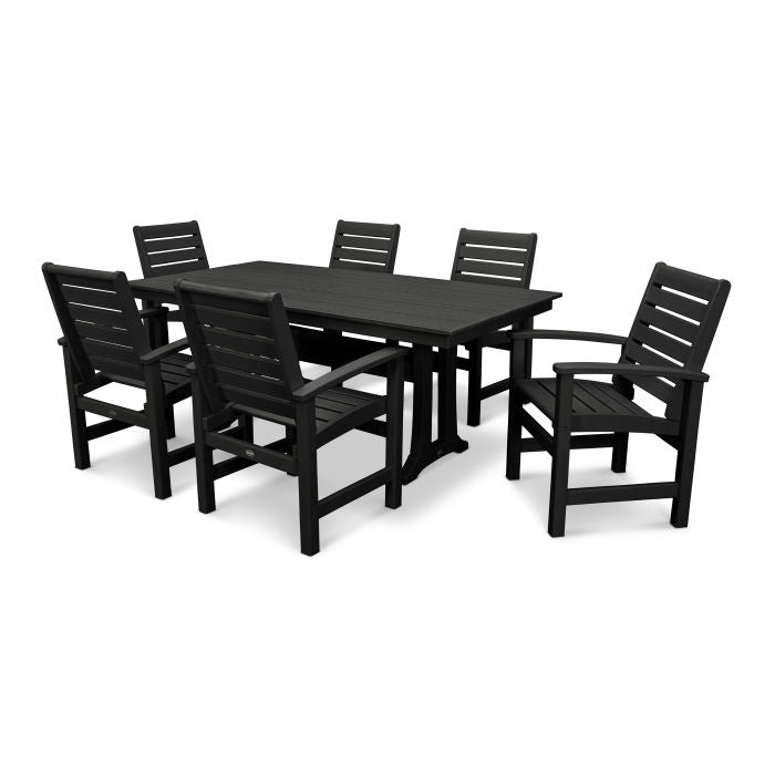 Polywood: Signature 7-Piece Farmhouse Dining Set with Trestle Legs - Image 9