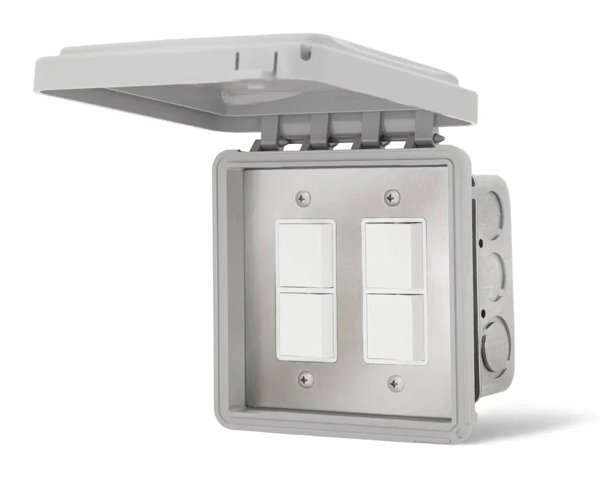 Infratech Dual Duplex Switch Flush Mount with Weatherproof Cover