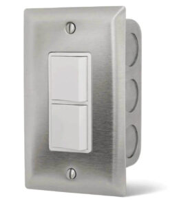 Infratech Single Duplex Stack Switch. Flush Mount Wall Plate and Gang Box