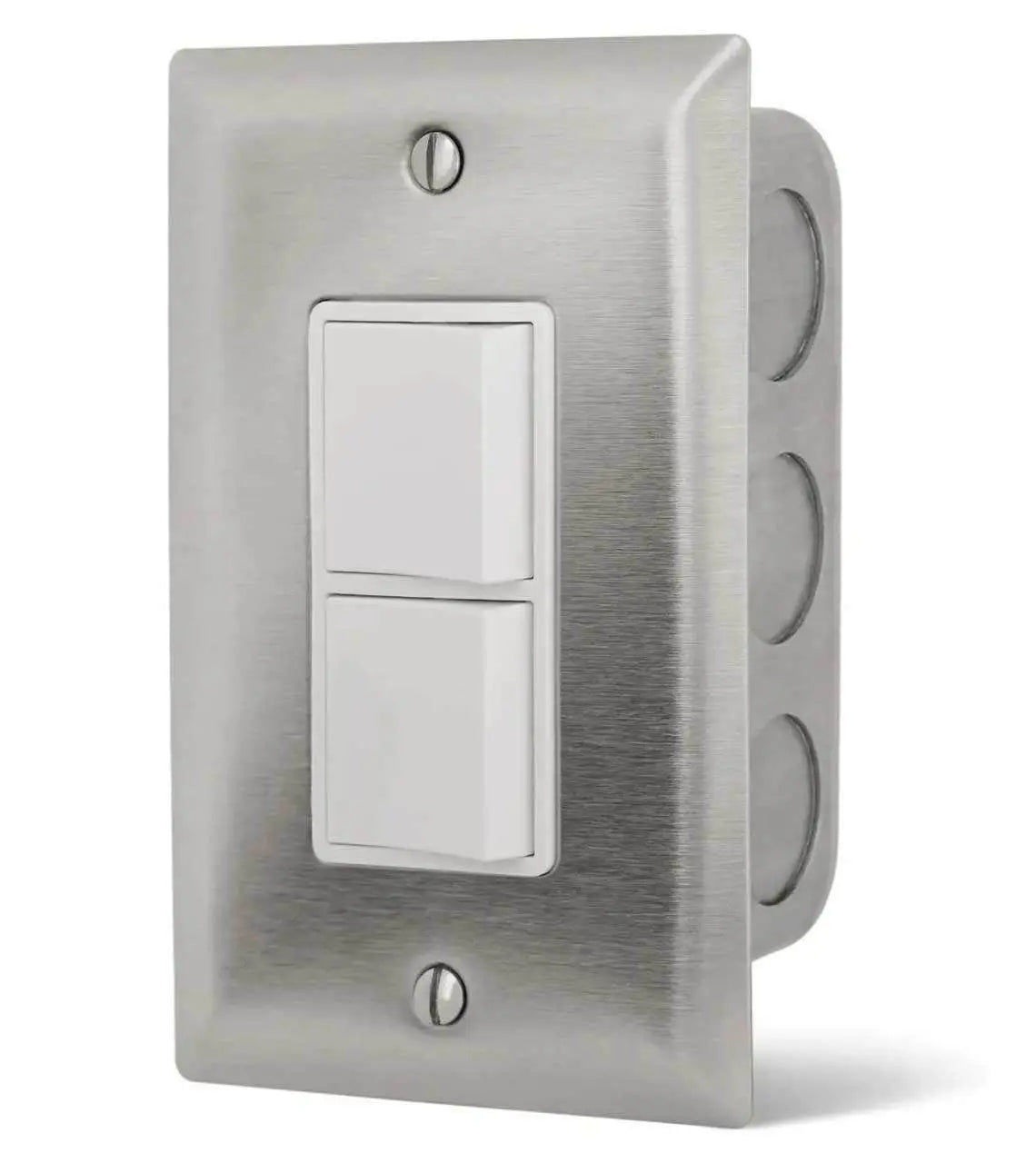 Infratech Single Duplex Stack Switch. Flush Mount Wall Plate and Gang Box