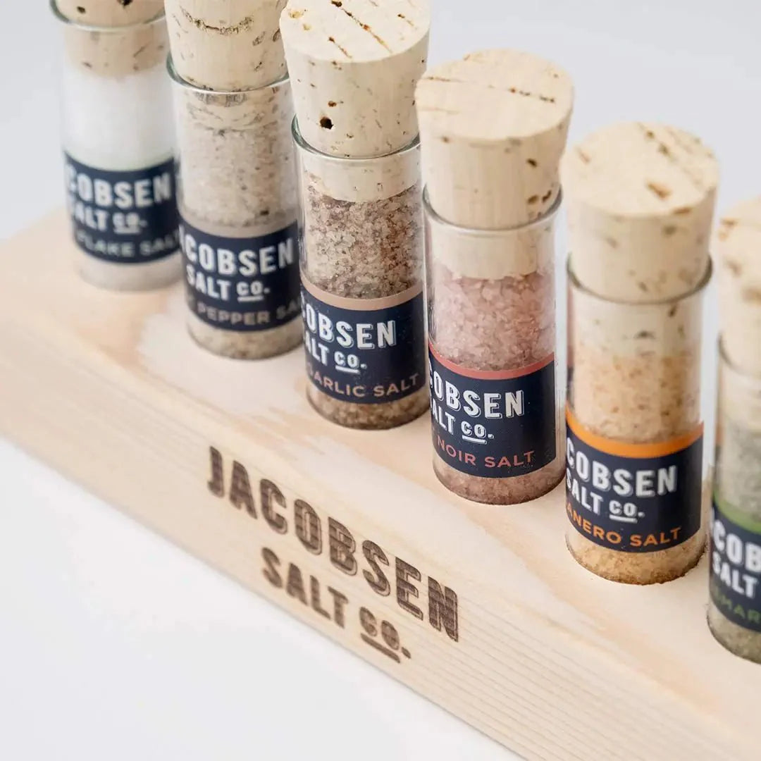 Jacobsen Six Vial Infused Salt Set with Branded Wood Stand - Image 3