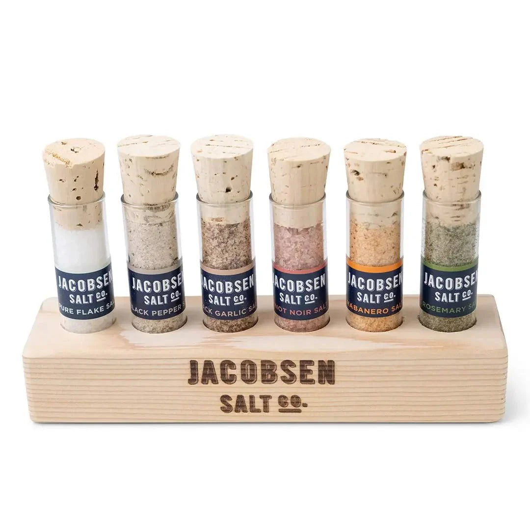 Jacobsen Six Vial Infused Salt Set with Branded Wood Stand - Image 6
