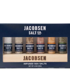 Jacobsen Six Vial Infused Salt Set with Branded Wood Stand