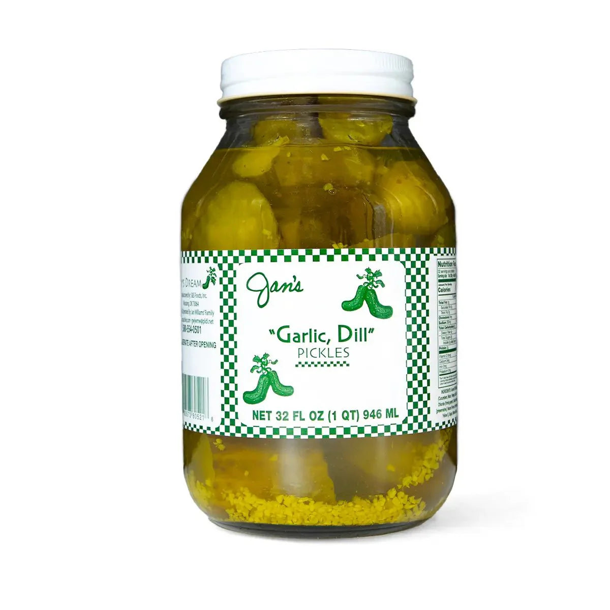 Jan's Garlic Dill Pickles. 32oz