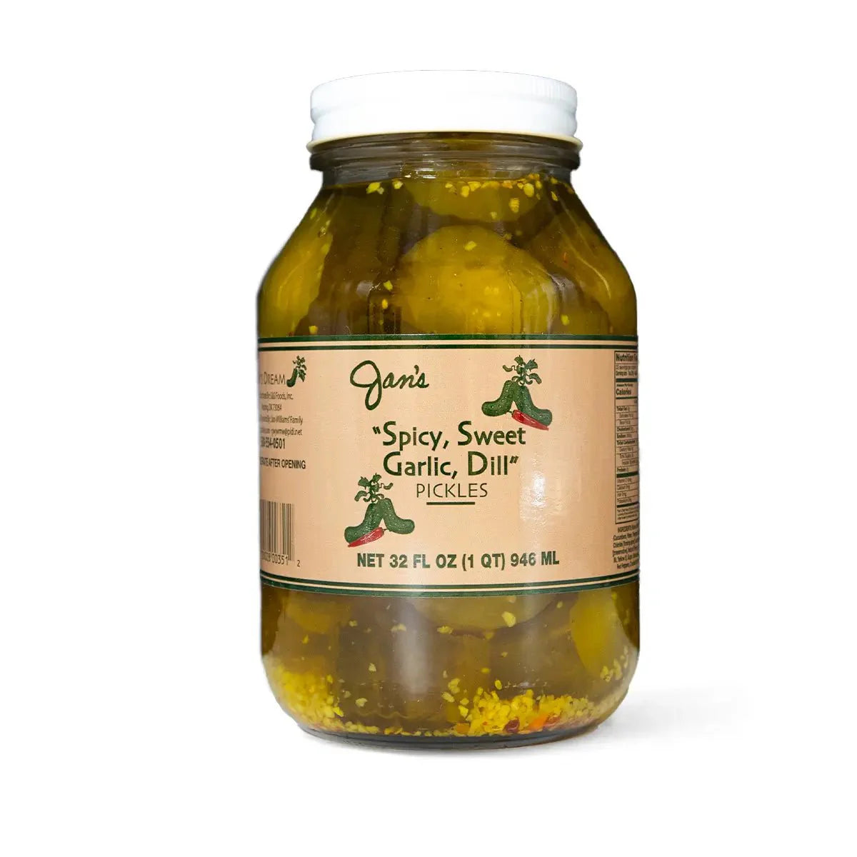 Jan's Spicy Sweet Garlic Dill Pickles. 32oz