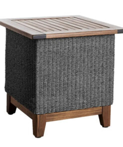 Jensen Outdoor Coral Square Side Table in Gray Weave