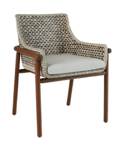 Jensen Outdoor Forte Dining Arm Chair with Linen Silver Cushions | FLOOR MODEL