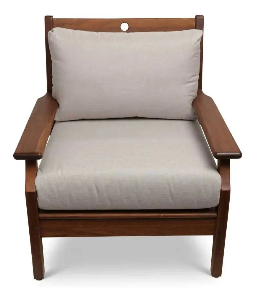 Jensen Outdoor Opal Cushioned Lounge Chair with Cast Silver Cushions - Image 3