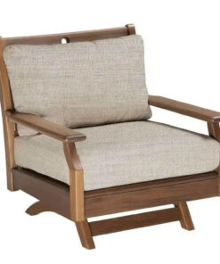 Jensen Outdoor Opal Cushioned Swivel Rocker Lounge Chair with Cast Silver Cushions