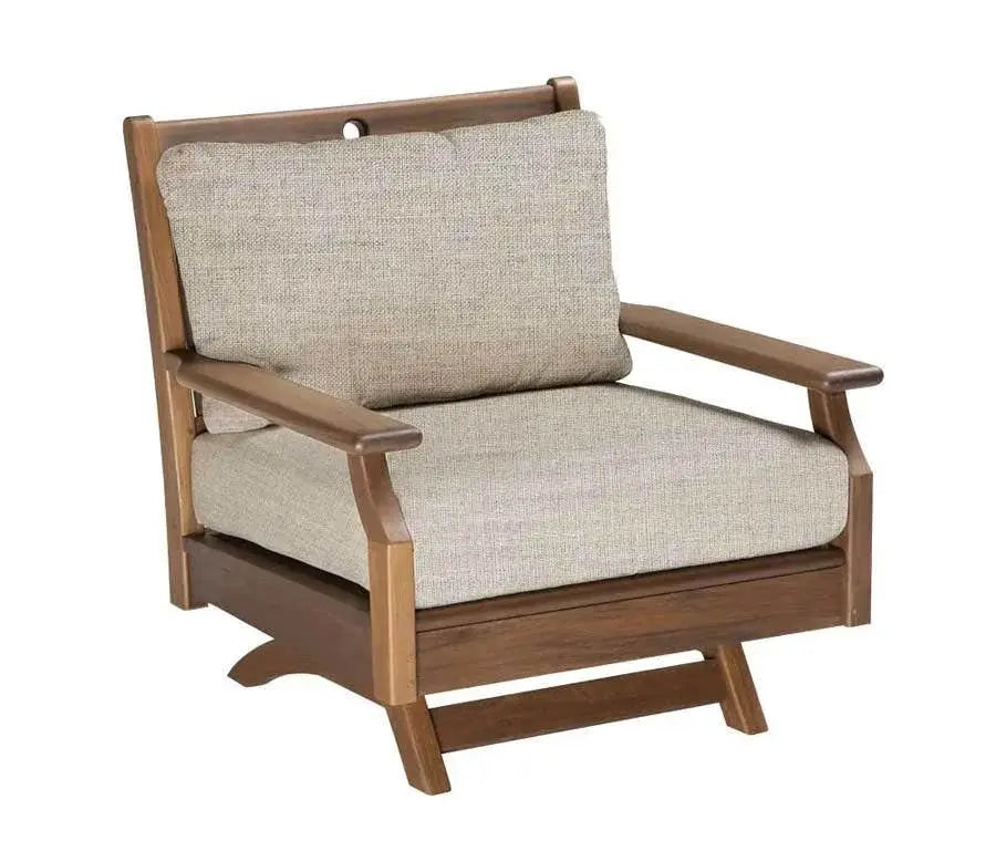 Jensen Outdoor Opal Cushioned Swivel Rocker Lounge Chair with Cast Silver Cushions