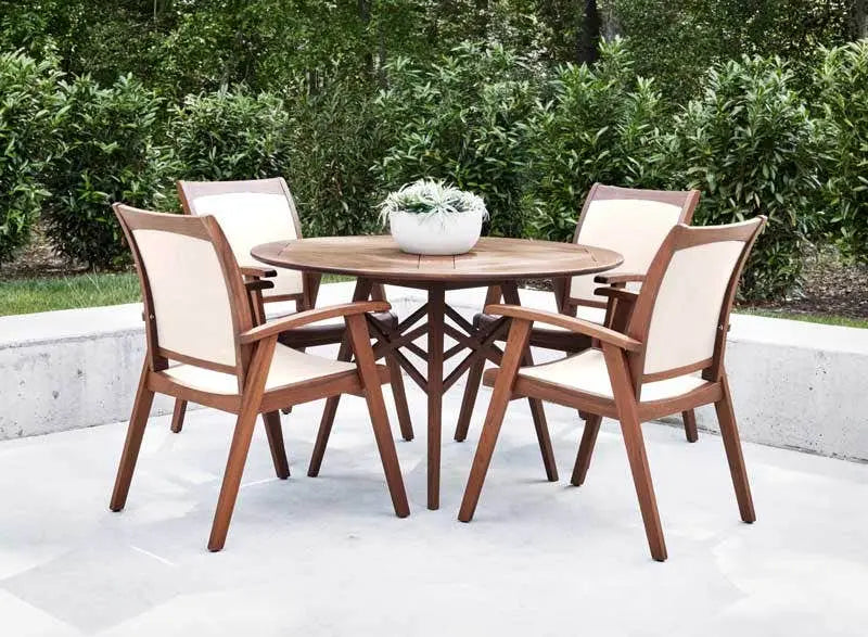 Jensen Outdoor Topaz Sling Arm Chair with Beige Sling - Image 2