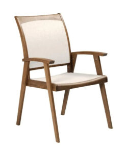 Jensen Outdoor Topaz Sling Arm Chair with Beige Sling