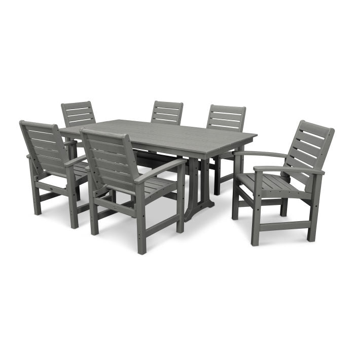 Polywood: Signature 7-Piece Farmhouse Dining Set with Trestle Legs - Image 8