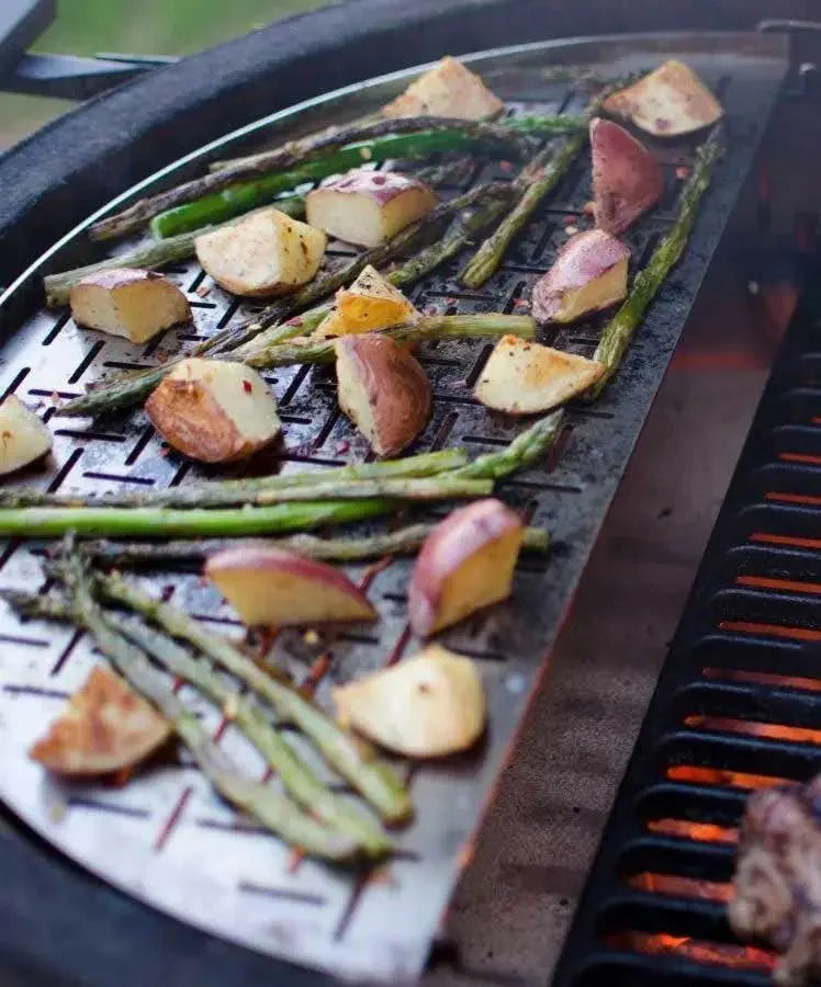 Kamado Joe Classic Joe Stainless Steel Half Moon Cooking Surface - Image 5