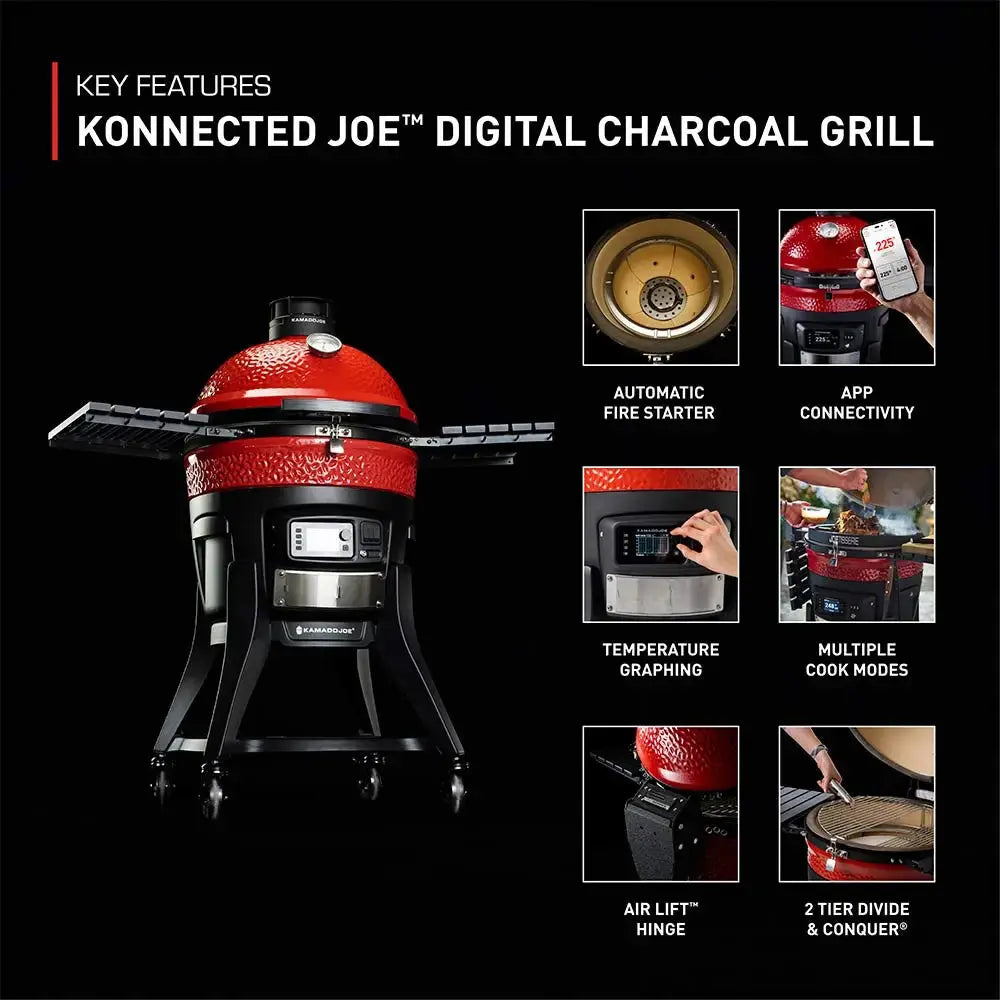 Kamado Joe Konnected Joe - 18 Charcoal BBQ Grill with WIFI - Image 3