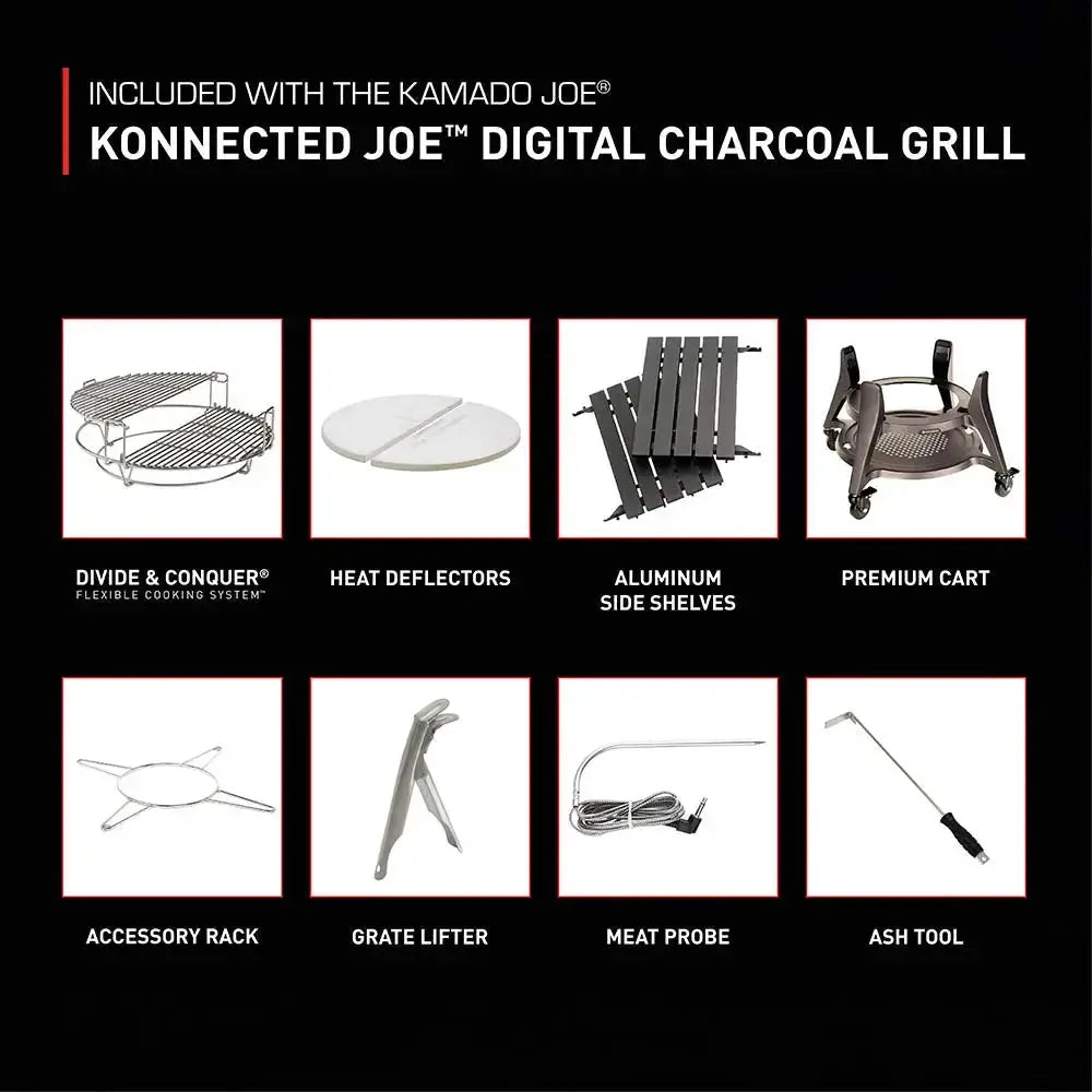 Kamado Joe Konnected Joe - 18 Charcoal BBQ Grill with WIFI - Image 14