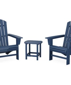 Polywood: Nautical 3-Piece Curveback Adirondack Set